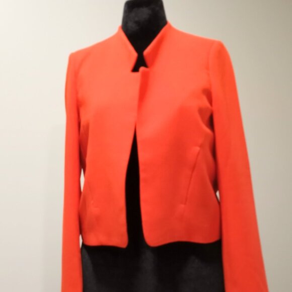 EVENUEL BRIGHT ORANGE COLLARLESS JACKET WOMEN SIZE L - Picture 1 of 9